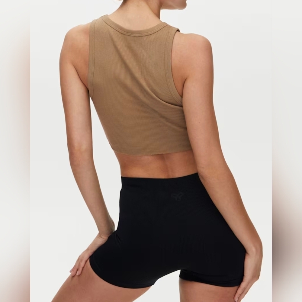 ARITZIA TNA Beige Ribbed Cropped Racer Tank - Picture 4 of 8